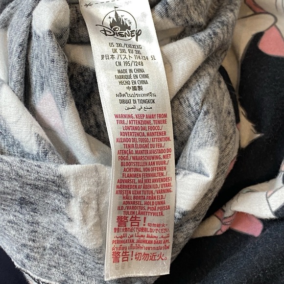 Disney Aristocats Marie Cat Pajama Shirt Womens 3XL Sleepwear Kidcore Nostalgia - Picture 6 of 8